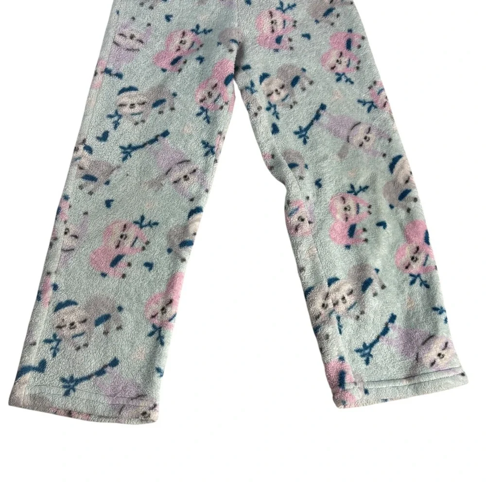 Wonder Nation Girls Fleece Pajama Pants Size S 6-6X Sloth Print Flame‎ Resistant